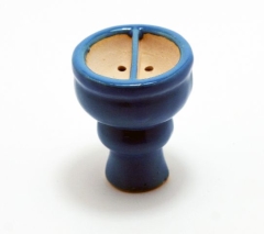 Aladin - Tabakkopf Ton (glasiert), geteilt, blau