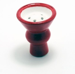 Aladin - Tabakkopf Ton (aussen glasiert) mit Erhebung - rot