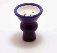 Aladin - Tabakkopf Ton (aussen glasiert) mit Erhebung - blau