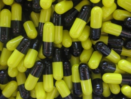 Gelatinekapseln schwarz / gelb Größe 0 - 5000 Stück