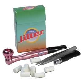 Jilter Pipe Alu Pfeife pink ohne Filterpack - L 85mm mit Zubehör