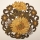 Runde Decke - braun-bunt Stickerei "Sonnenblumen" (20 cm)