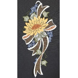 Fensterbild - Plauener Stickerei "Sonnenblume" (inklusive Saughaken)