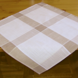 Decke quadratisch - Leinenoptik beige-natur (60/60 cm)