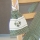 Dekoartikel - Geschenksäckchen, grün-weiß kariert Stickerei "Herz" (15/20 cm)