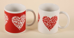 Tasse Herz aus Keramik - Set