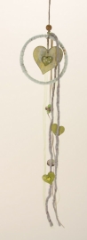 Dekohänger Herz aus Holz grün - 70 cm