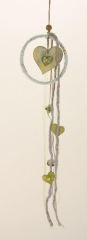Dekohänger Herz aus Holz grün - 70 cm