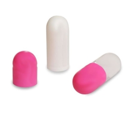 Gelatinekapseln pink / weiß - Größe 4 - 1000 Stück