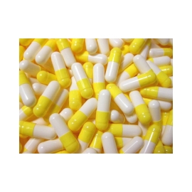 Gelatinekapseln gelb / weiß - Größe 4 - 500 Stück