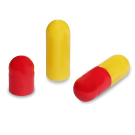 Gelatinekapseln rot / gelb Größe 2 - 20 Stück
