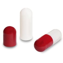 Gelatinekapseln rot / weiß Größe 2 - 1000 Stück