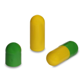 Gelatinekapseln grün / gelb Größe 00 - 100 Stück