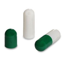 Gelatinekapseln dunkelgrün / weiß - Größe 0 - 20 Stück