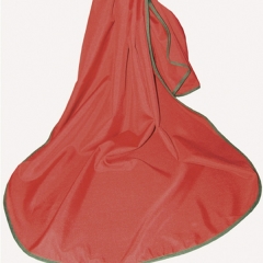 Unterdecke - oval Unterdecke rot Leinenoptik (130/170 cm)