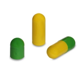 Gelatinekapseln grün / gelb - Größe 0 - 100 Stück