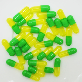 Gelatinekapseln grün / gelb - Größe 0 - 500 Stück