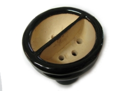 Aladin - Tabakkopf Ton (glasiert), geteilt, schwarz