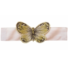 Küche und mehr - Serviettenring 6er Pack Klettband "Schmetterling grün" (4/18 cm)