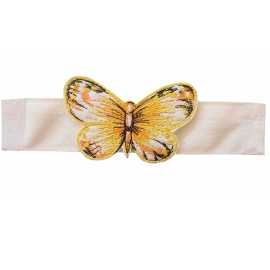 Küche und mehr - Serviettenring 6er Pack Klettband "Schmetterling gelb" (4/18 cm)
