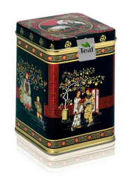 TROPENFEUER® - Aromatisierter schwarzer Tee - in einer Black Jap Dose eckig (Teedose) - 77x77x100mm (75g)