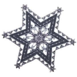 Sterne Weihnachten - dunkelgrau-silber Stickerei "Sterne" (30 cm)