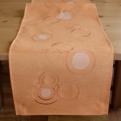 Tischläufer - orange Stickerei "Kreise"...