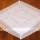 Decke quadratisch - wollweiß Stickerei mit Hohlsaum und Spitze (60/60 cm)