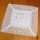 Decke quadratisch - wollweiß Stickerei mit Hohlsaum und Spitze (35/35 cm)