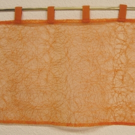 Küche und mehr - Bistrogardine, Organza Stickerei orange (45/150 cm)