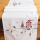 40x140 cm Tischläufer  - ecru-bunt Stickerei Weihnachtsmotiv Eulen