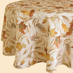 Ø 170 cm Runde Decke  - Textildruck Motiv Herbstlaub