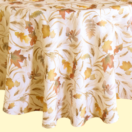 160x220 cm Große Deckeoval - oval, Textildruck Motiv Herbstlaub