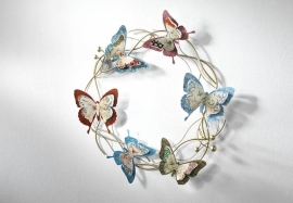 Wandbild mit 6 Schmetterlingen Metall