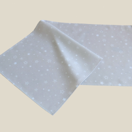 Tischläufer - 40 x 90 cm Textildruck hellgrau-weiß Sterne