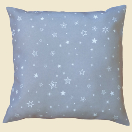 Kissenhülle - 40 x 40 cm Kissenhülle, Textildruck dunkelgrau-weiß Sterne