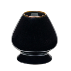 Matcha-Besenhalter - Keramik - schwarz-braun