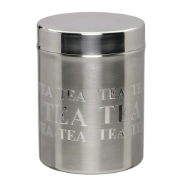 Tea - Stülpdeckeldose, Edelstahl, mit Lasergravur