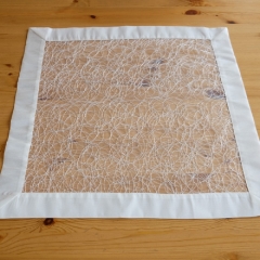 Decke - Organza Stickerei ecru - (60x60 cm)