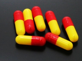 Gelatinekapseln rot / gelb - Größe 1 - 100 Stück