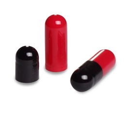 Gelatinekapseln rot / schwarz - Größe 1 - 500 Stück