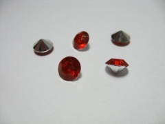 100 silber/rot Deko Diamanten 10mm