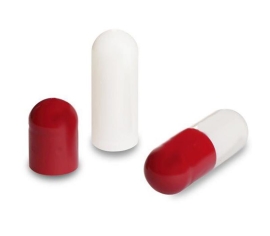 Gelatinekapseln rot / weiß - Größe 0 - 100 Stück