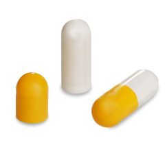 Gelatinekapseln gelb / weiß - Größe 1 - 100 Stück
